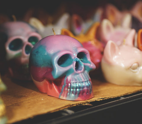 Mystery Skull Crystal Candle