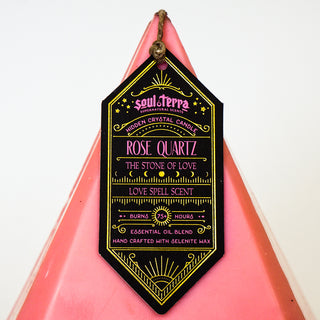 Rose Quartz ꕥ SELF LOVE <br><small>Gemstone Candle</small>