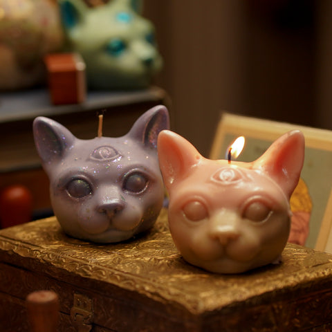 Mystery Crystal Cat Candle