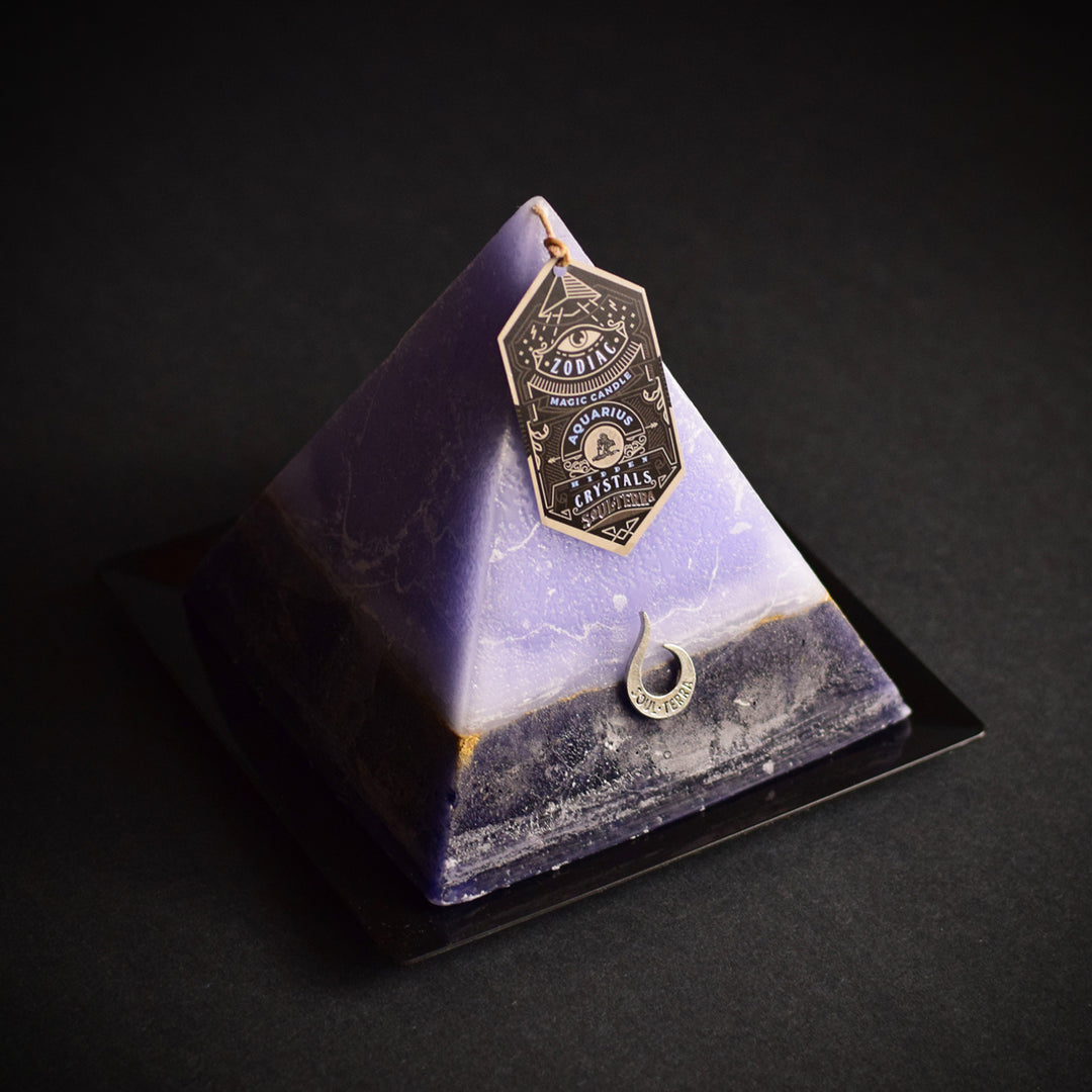 Aquarius Crystal Candle Discover AQUARIUS Crystals Inside! SOUL/\TERRA