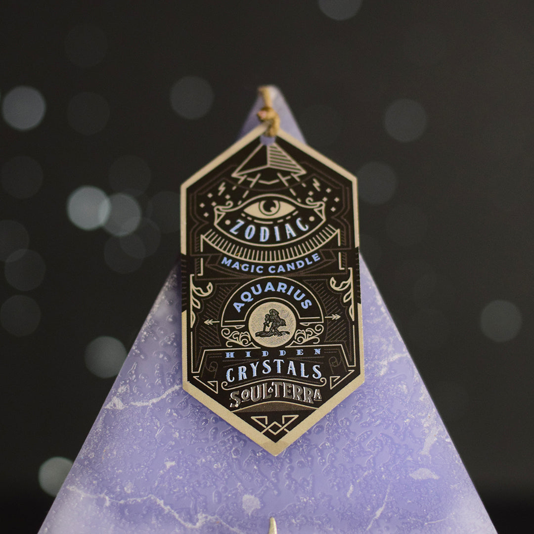 Aquarius Crystal Candle Discover AQUARIUS Crystals Inside! SOUL/\TERRA