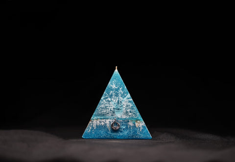 Mini Cancer Zodiac Pyramid Candle - Discover Mini Crystals Inside