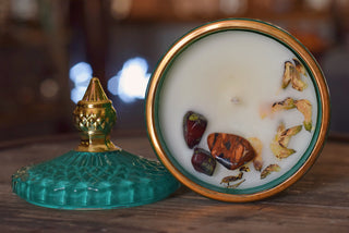 Gilded Turquoise Jar Candle