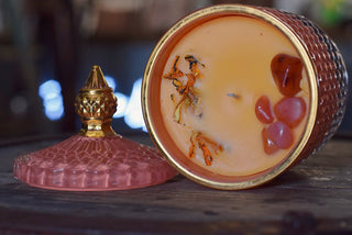 Gilded Peach Jar Candle