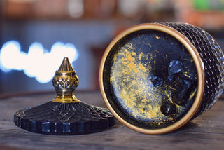 Gilded Obsidian Jar Candle