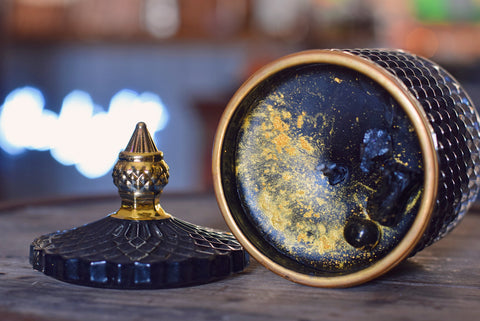 Gilded Obsidian Jar Candle