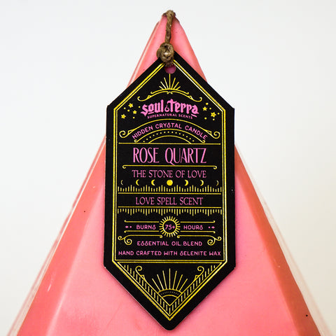 Rose Quartz ꕥ SELF LOVE Gemstone Candle